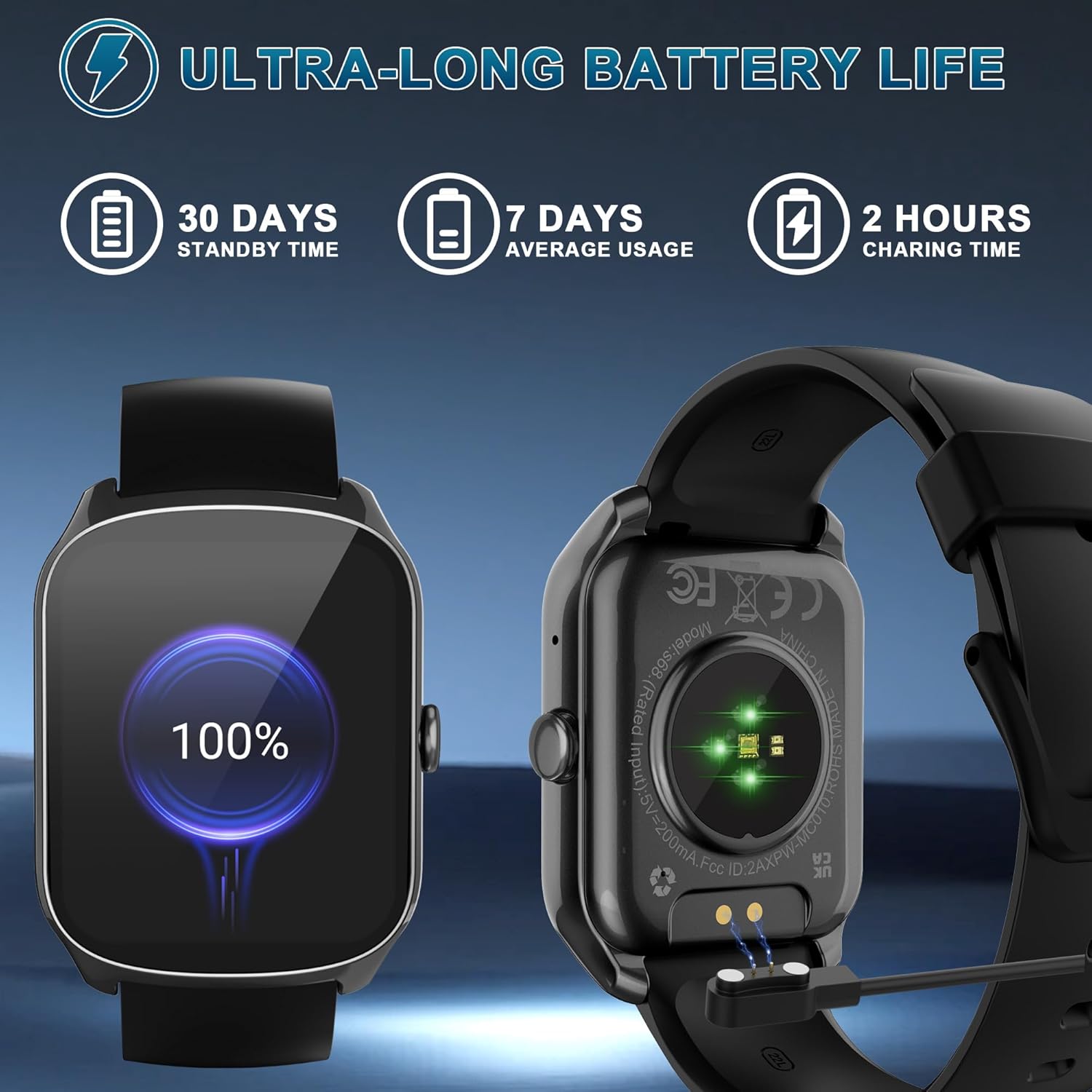 Smart Watch for Men Women, 1.95'' HD Curved Screen Smartwatch(Answer/Make Call), Fitness Tracker with 112 Sport Modes, IP68 Waterproof Fitness Watch with Heart Rate/Sleep Monitor/Pedometer/Calories