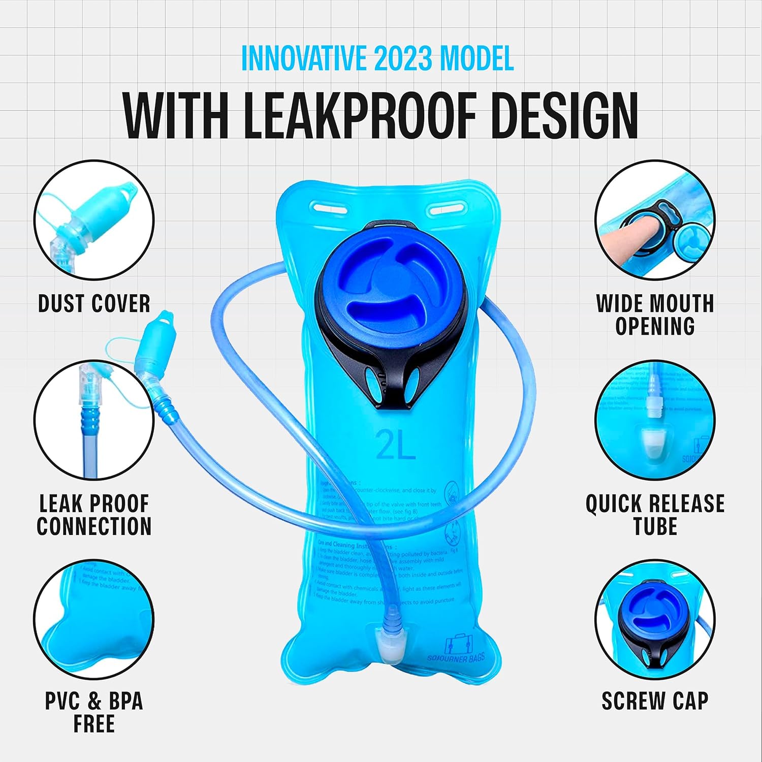 Sojourner Rave Hydration Pack - Hydration Backpack - Hydropack with 2L Bladder - Water Backpack for Festivals, Hiking, Running, Biking and More