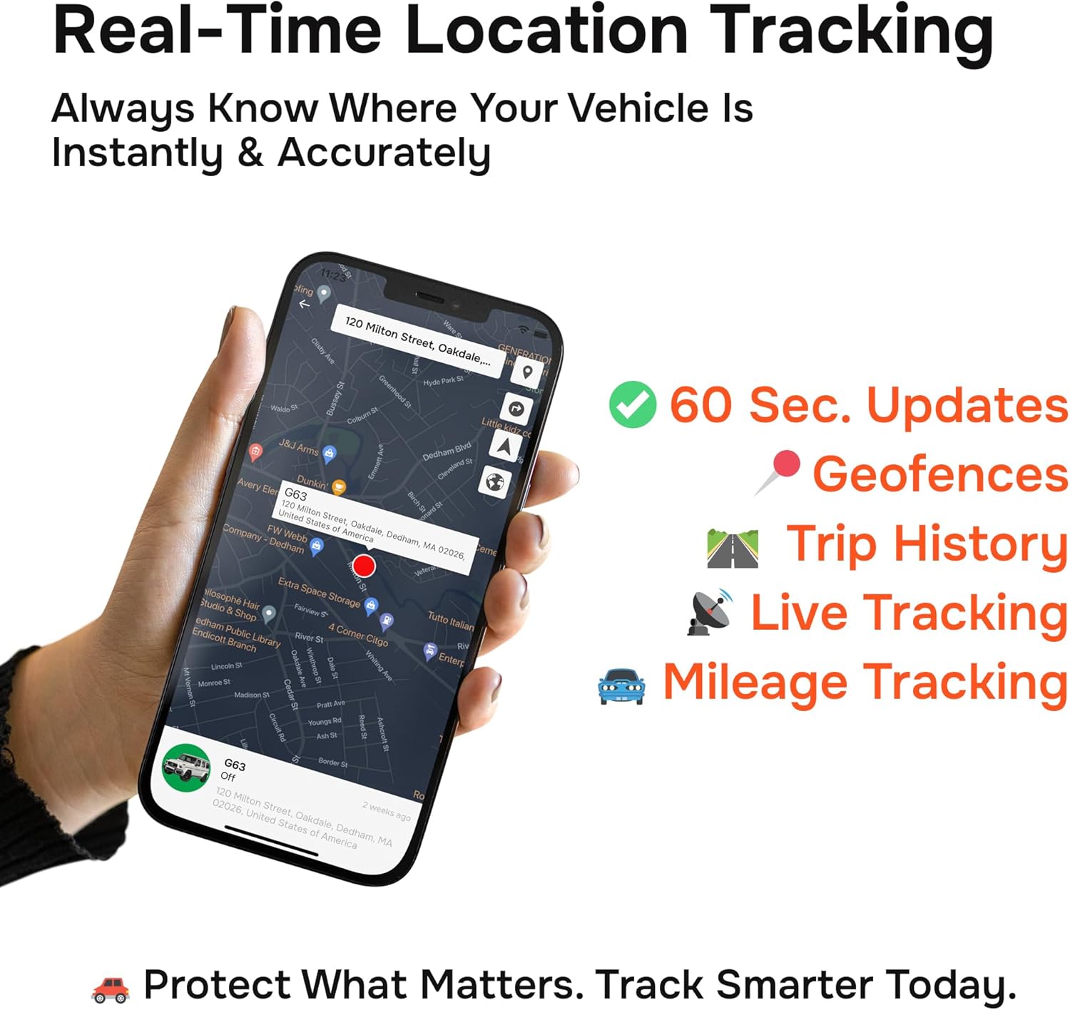 Wired GPS Tracker for Vehicles, No Monthly Fee, No Subscription, 4G SIM and Data Included, Business Fleets, Quick Install, Speeding Alerts, Mileage Tracking, Trip History, USA Developed, Moto Watchdog
